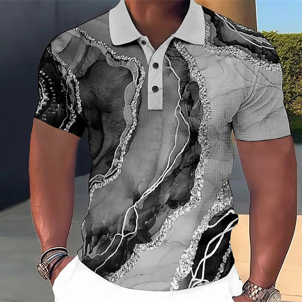 Luxury 3D Printed Designer Polo Shirt