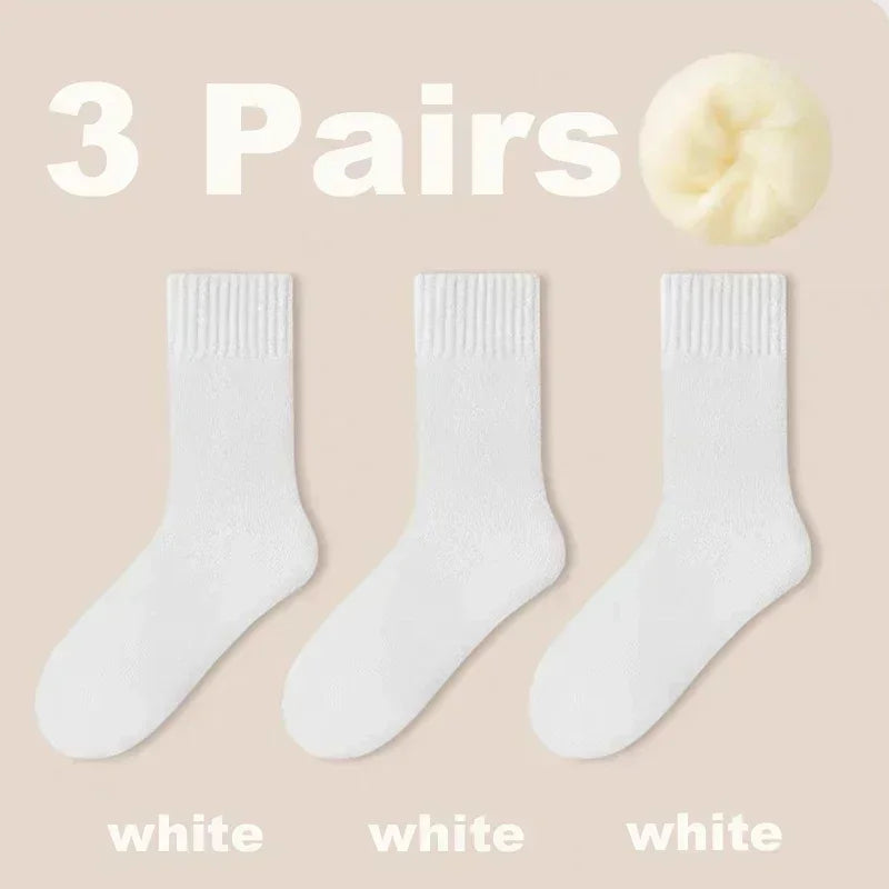 Plush Wool Socks for Women - 3 Pair Set 🧦🍂❄️