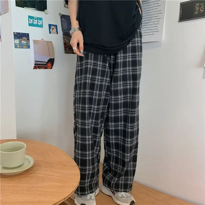 Harajuku Hip-Hop Plaid Casual Pants