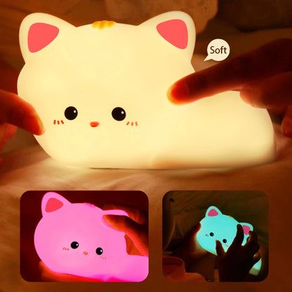 Cat Silicone Color-Changing Night Light 🐱🌈