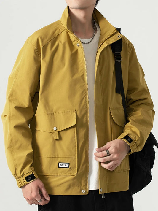 Stand Collar Multi-Pocket Outdoor Jacket