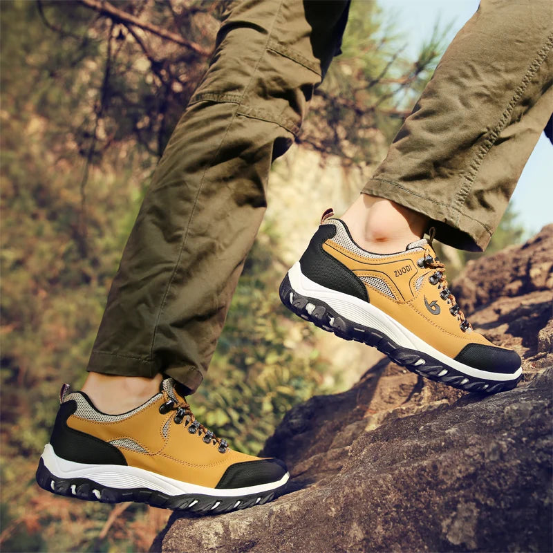 Summer Breathable Leather Trekking Sneakers