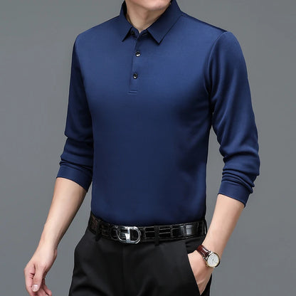 Luxury Zipper Polo with Long Sleeves