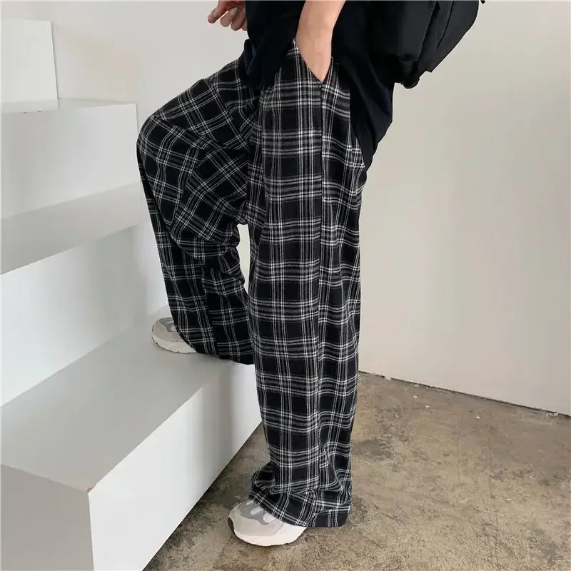 Harajuku Hip-Hop Plaid Casual Pants