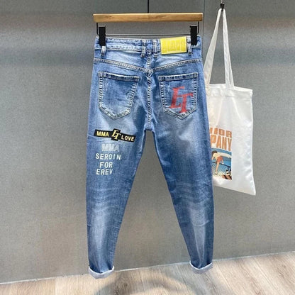 Street Hip-Hop Stretchy Slim Fit Jeans