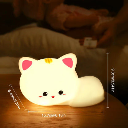 Cat Silicone Color-Changing Night Light 🐱🌈