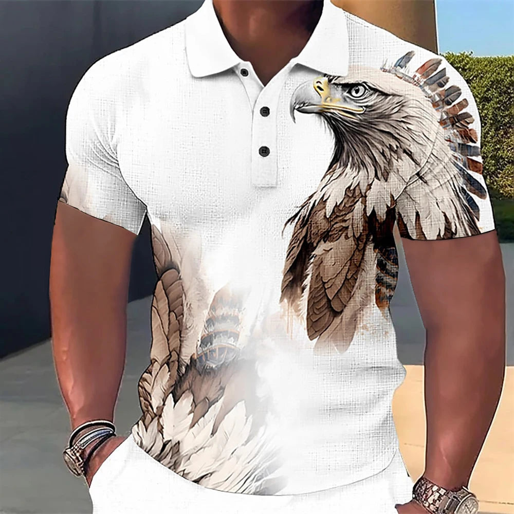 Animal Print Oversized Men's Polo Shirt