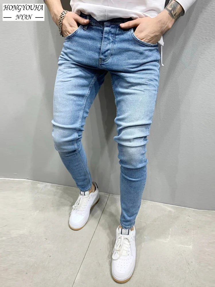 Men's Black Slim Fit Hip Hop Jeans