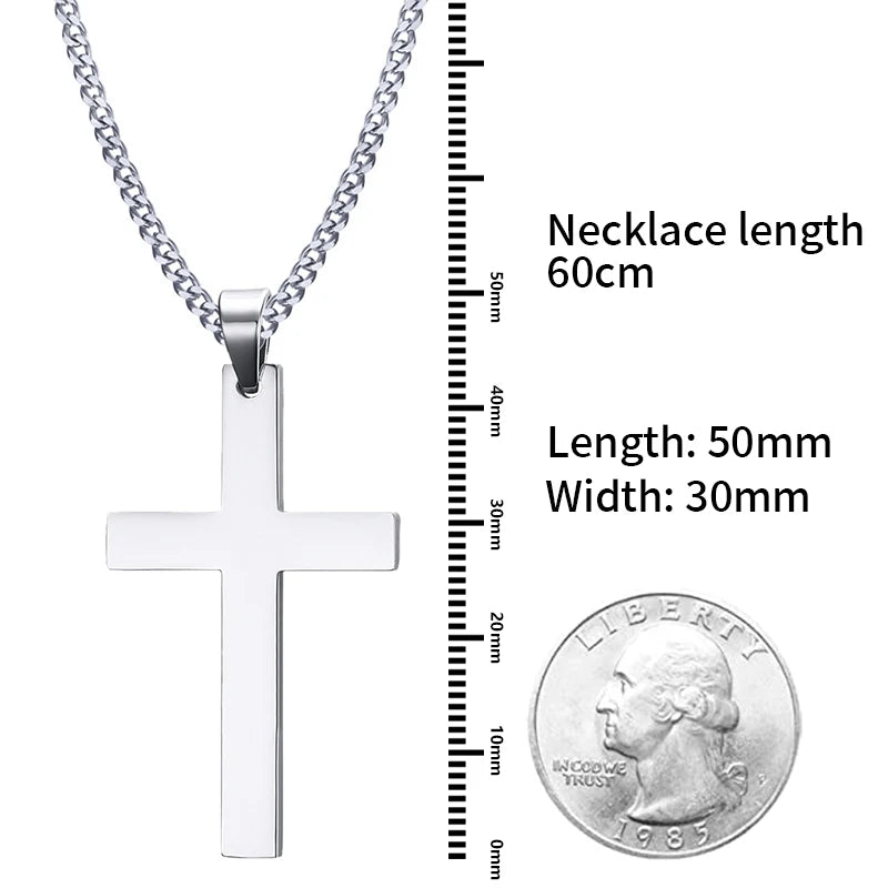 Cross Pendant Stainless Steel Necklace