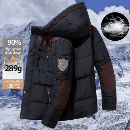 Thickened Mid-Length Down Jacket for Extreme Cold