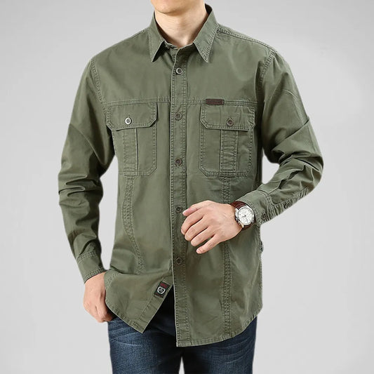 Solid Color Tactical Cargo Shir