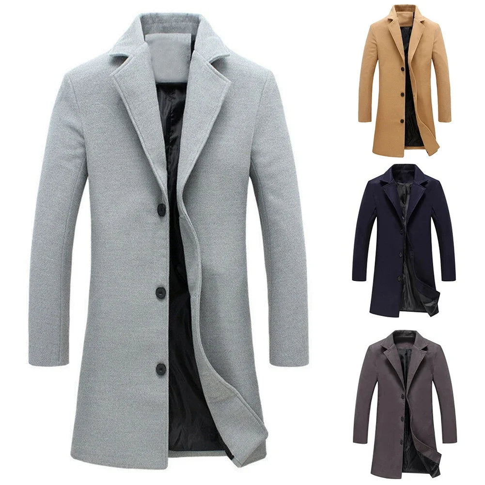 Men's Woolen Long Coat