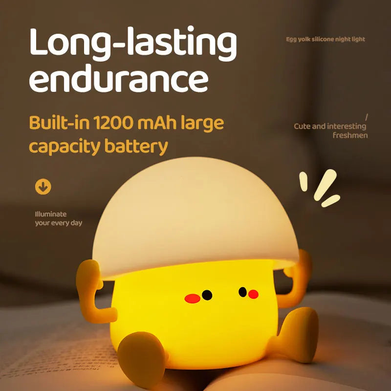 🍳 Egg Yolk Mushroom Silicone Night Light