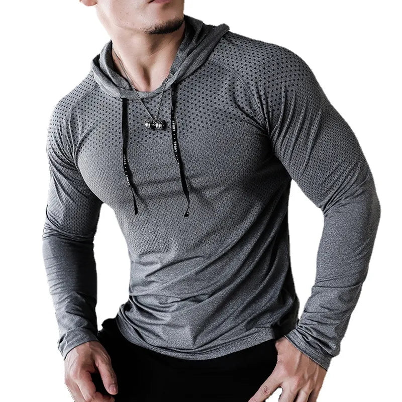 Men's Fitness Hooded Tracksuit Top