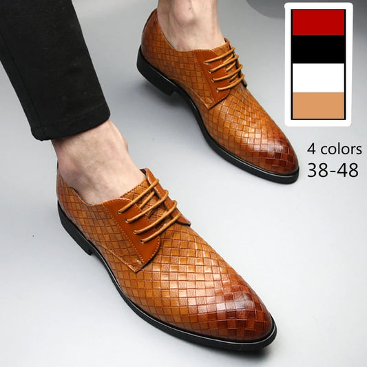 Trending Plaid Business Casual Leather Oxfords