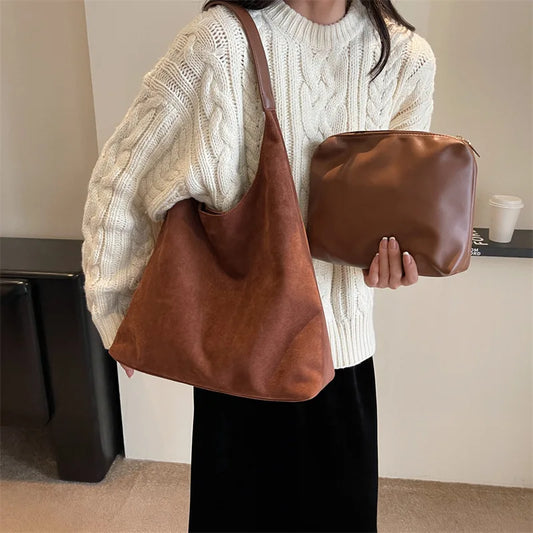 Vintage Suede Shoulder Bag