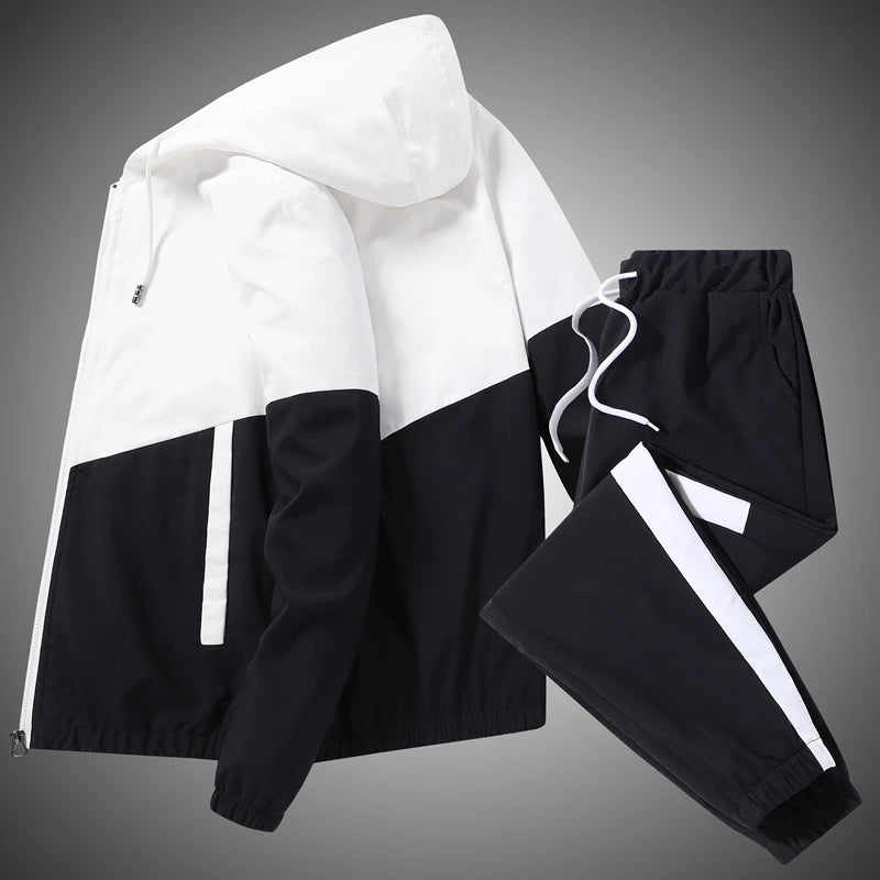 Casual Joggers and Hooded Jacket Set