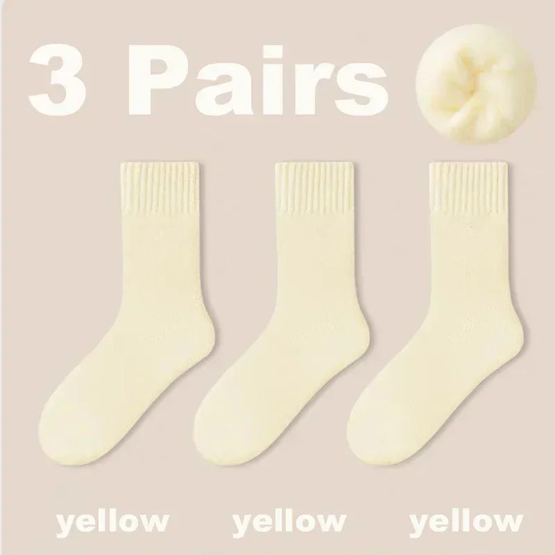 Plush Wool Socks for Women - 3 Pair Set 🧦🍂❄️