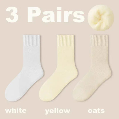 Plush Wool Socks for Women - 3 Pair Set 🧦🍂❄️