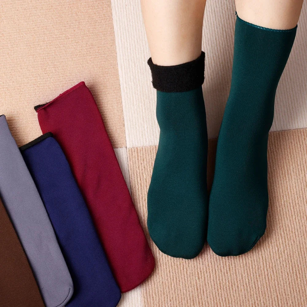 5 pairs Luxurious Velvet Wool Thermal Socks