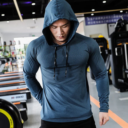 Men's Fitness Hooded Tracksuit Top