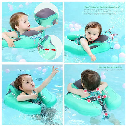 Mambobaby Baby Waist Floating Lying Swimming Ring Pool Toy Swimming Trainer Solid Non-Inflatable Newborn Baby Swim