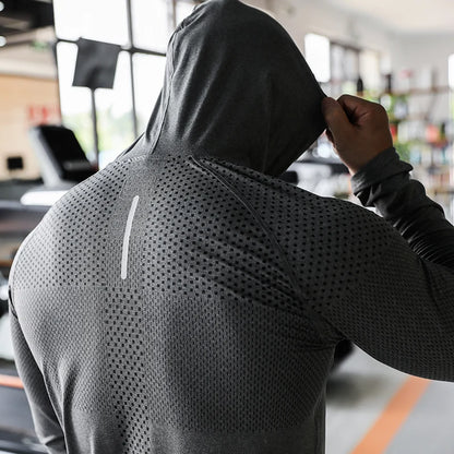 Men's Fitness Hooded Tracksuit Top