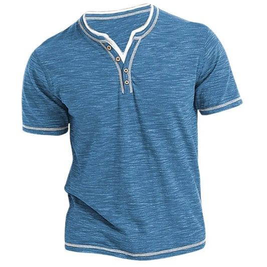 Casual Cotton Henley Streetwear Top