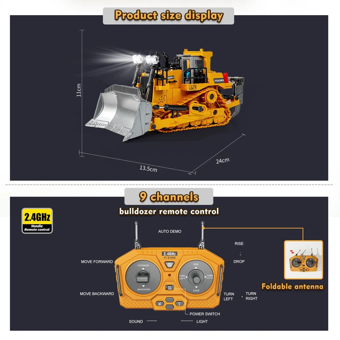 Remote Control Bulldozer & Excavator