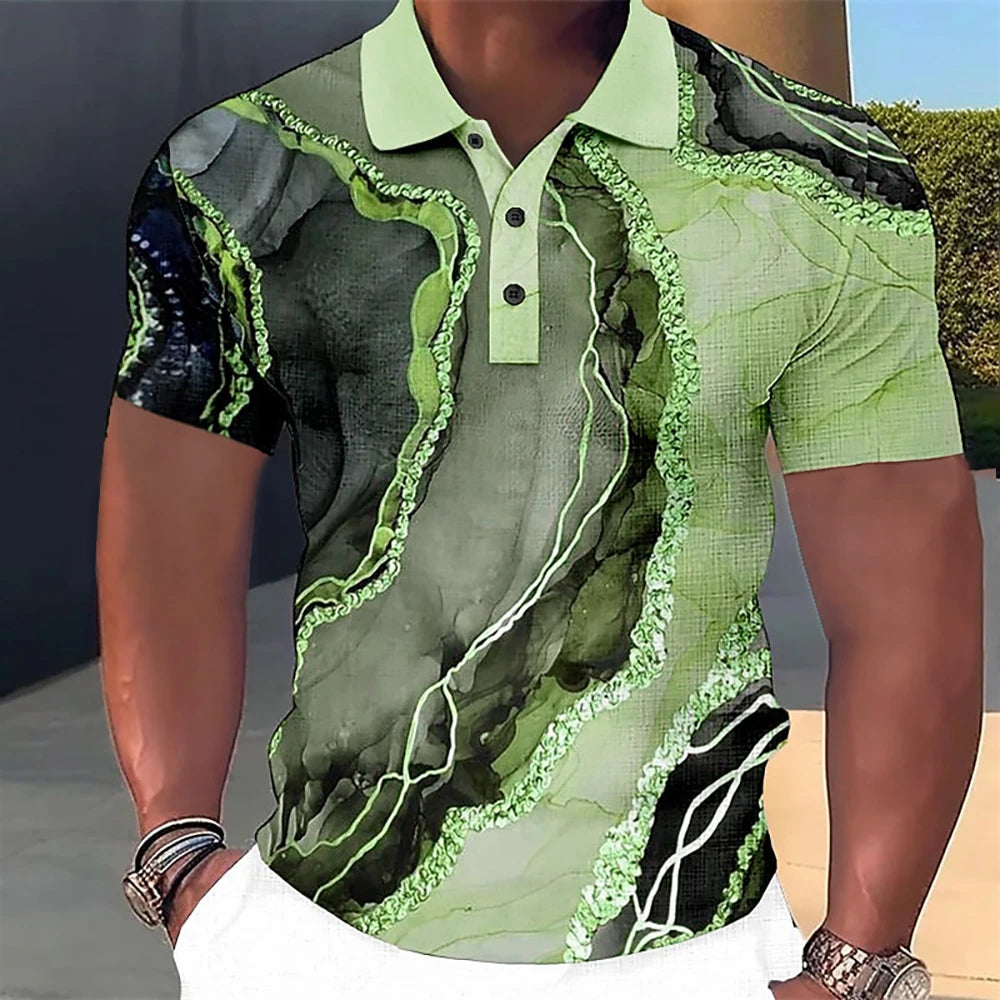 Luxury 3D Printed Designer Polo Shirt