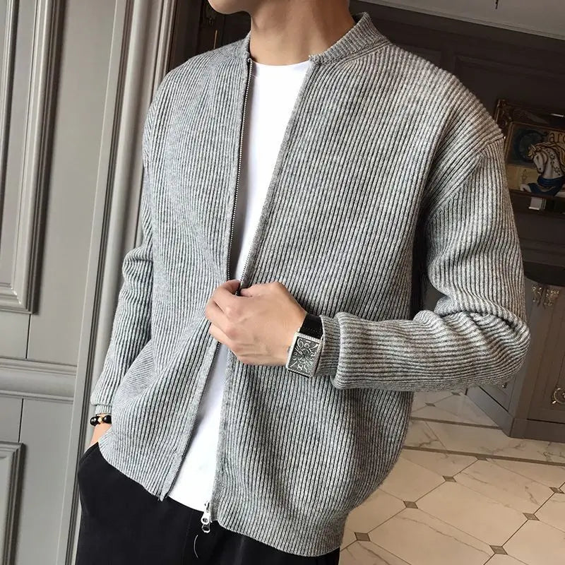 Korean Edition Trend Stand Collar Cardigan