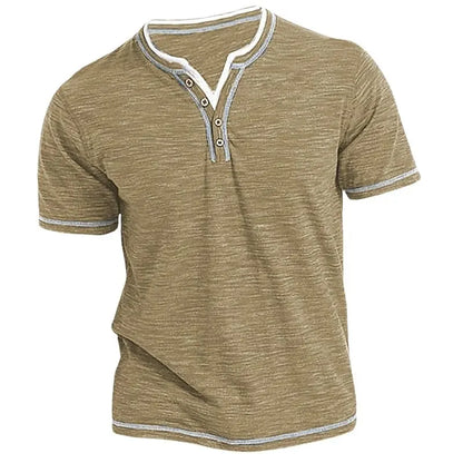 Casual Cotton Henley Streetwear Top