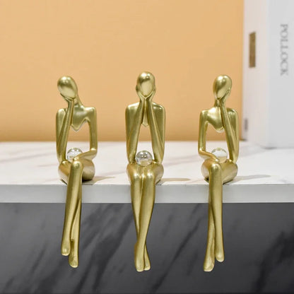 Gold Abstract Thinker Statue