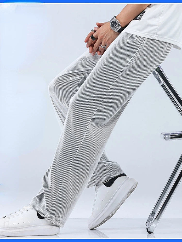 Men's Summer Ice Silk Wide Leg Pants