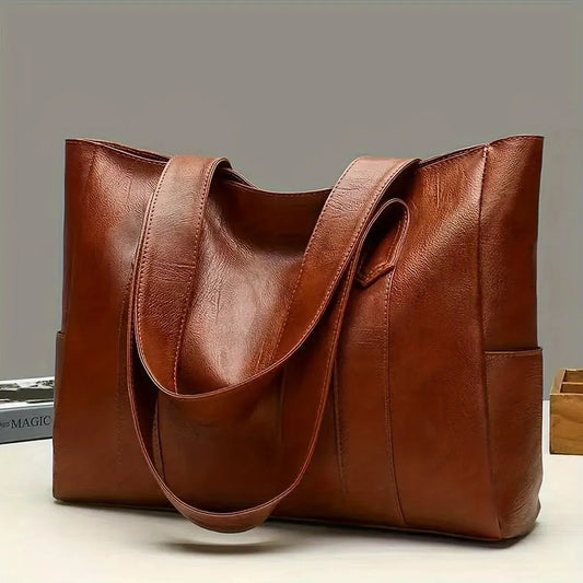 Soft Leather Large-Capacity Handbag