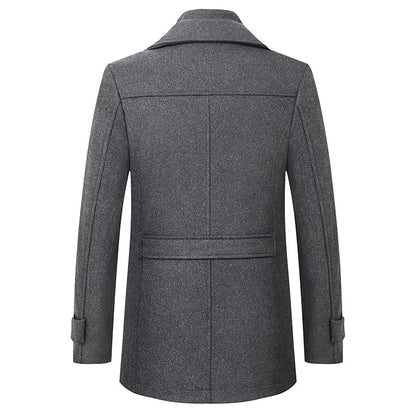 Men's Woolen Business Casual Trench Coat