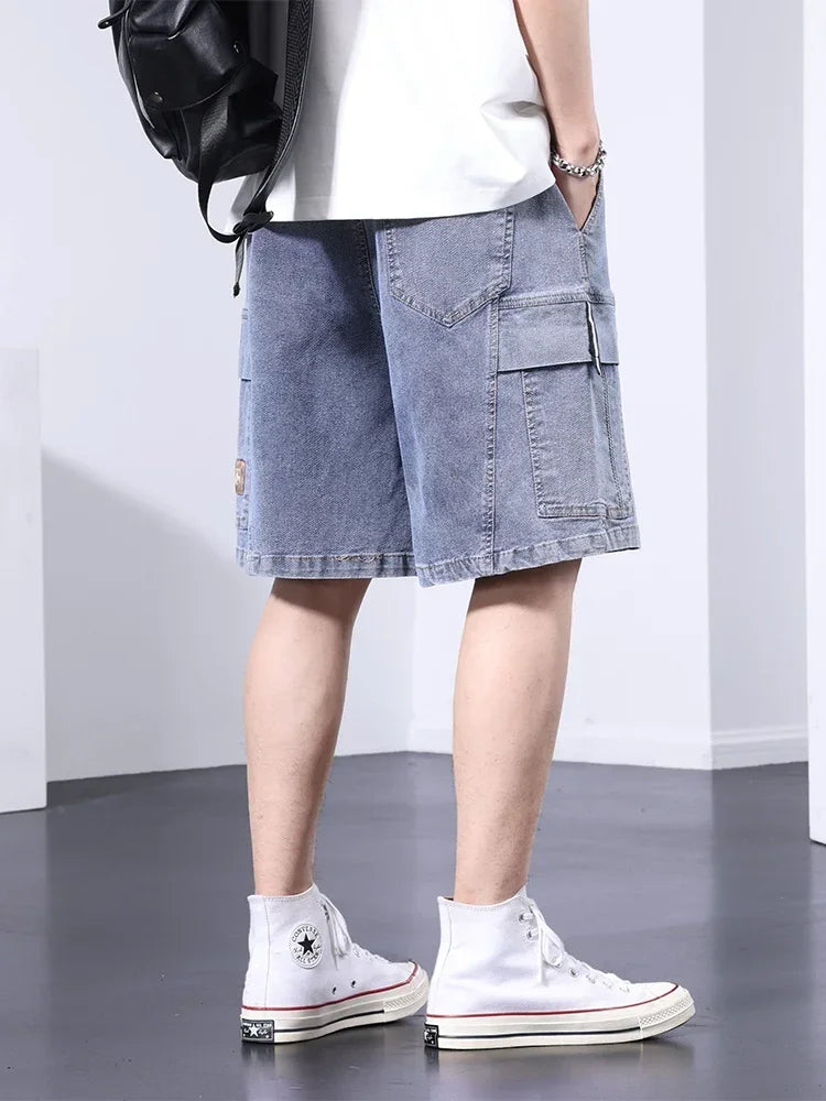 2024 Oversized Denim Cargo Shorts