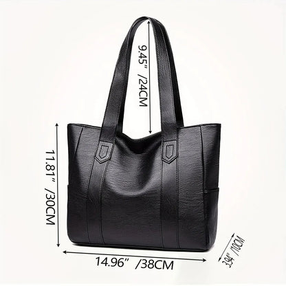 Soft Leather Large-Capacity Handbag