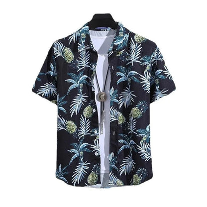 Men's Summer Turtle Neck Printed Shirt