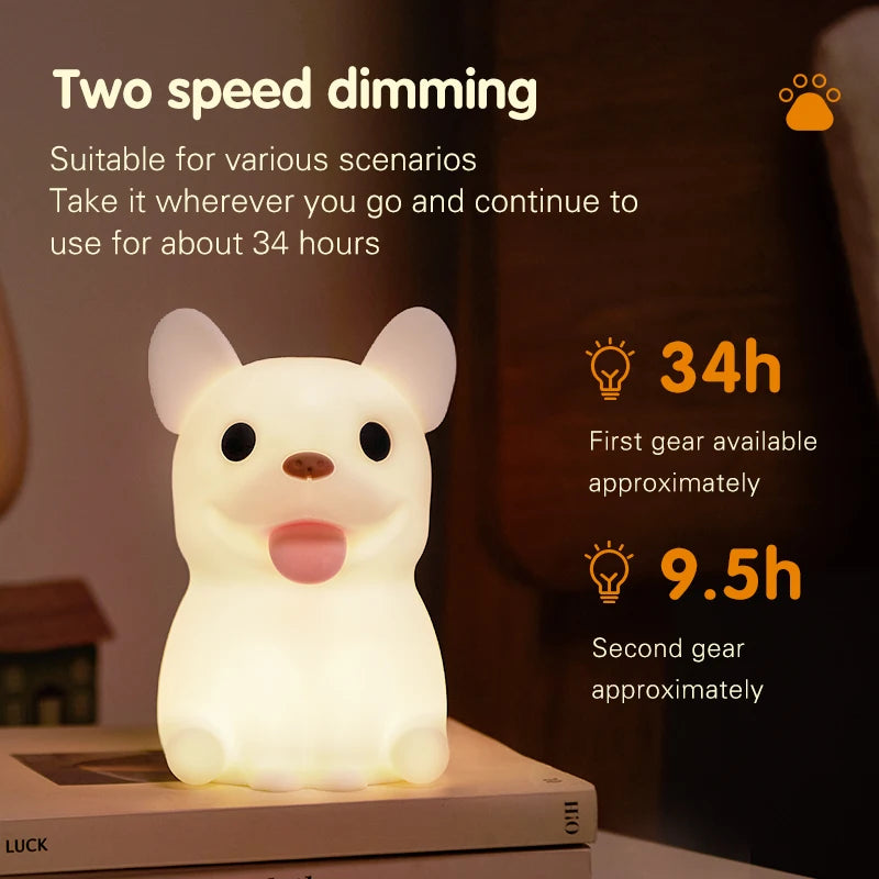 Bulldog Silicone Night Light