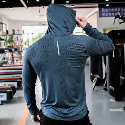 Men's Fitness Hooded Tracksuit Top