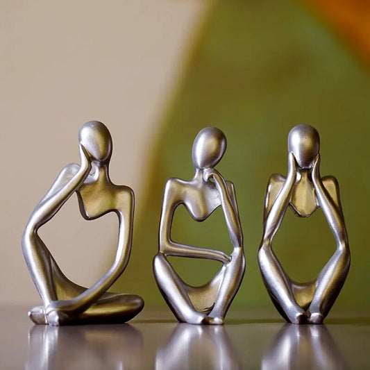 Set of 3 Abstract Thinker Mini Figurines